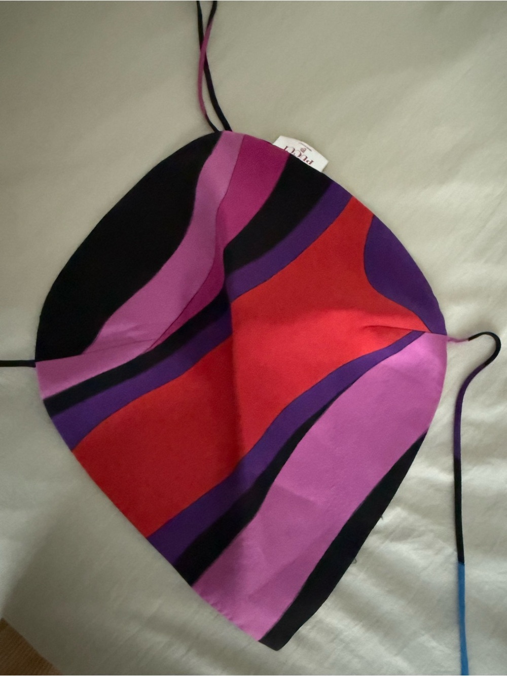 Emilio Pucci Red, Purple & Pink Silk Crop Top